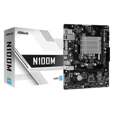 ASRock/N100M/Micro-ATX/Intel/Quad/N100/Processor/DDR4/PCIe/3.0/USB/3.2