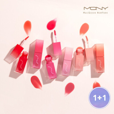 (1+1) Dewy Over Lip Gloss / Lip Plumper Water Tint Lip Serum Moisturizing Lip Glow 6 colors 3g