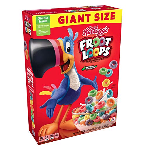 Kellogg’s Froot Loops, Breakfast Cereal, Original, Good Source of Fiber, Giant Size, 26 oz Box