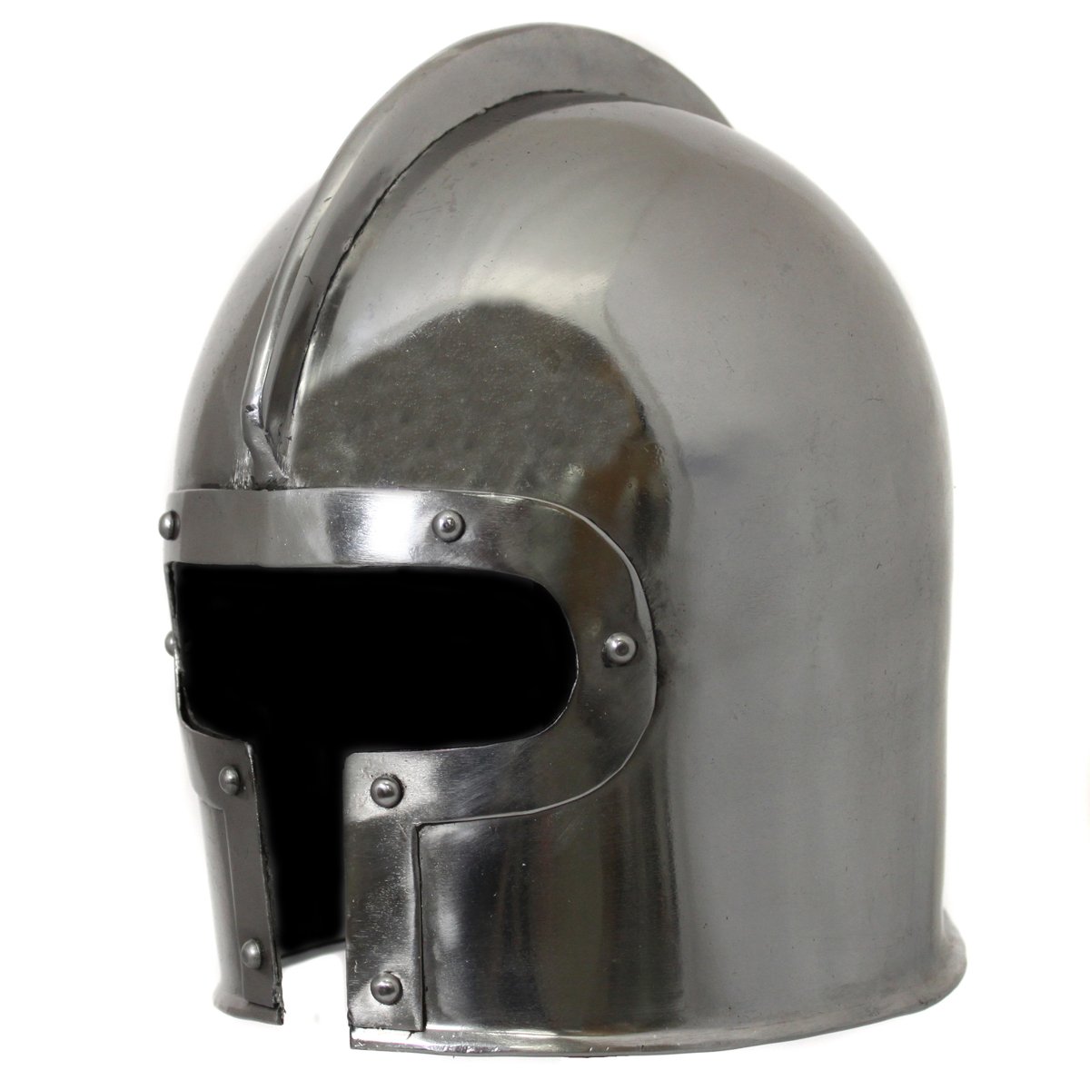 Urban Designs Imported Antique Replica 15th Century Italian Barbuta Battle Amor Helmet, Silver