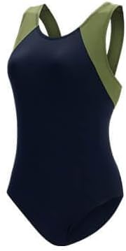 Women's Aquashape Black and White Color Block Conservative Lap Suit