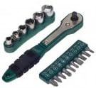 Spark Big Green 17-Piece Deluxe Mini-Ratchet Screwdriver Socket Set