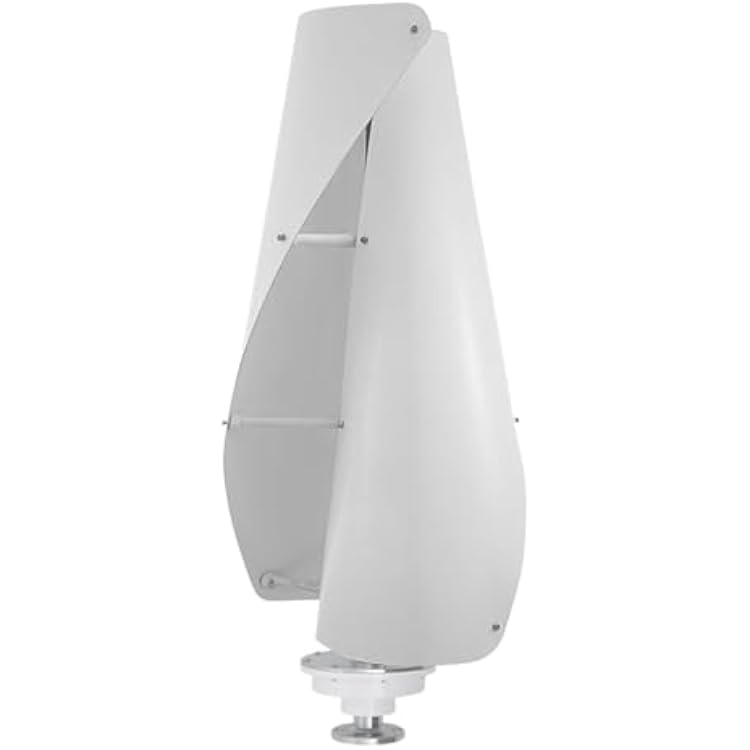 400W Vertical Wind Turbine, 2 Blades Helical Magnetic Levitation Shaft Vertical Wind Turbine with double bearing, Energy Saving and Environmental Protection, Suitable for Factory Home Use 12V White