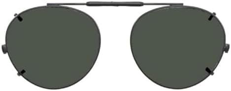 Visionaries Polarized Clip on Sunglasses - Round - Black Frame - 50 x 45 Eye