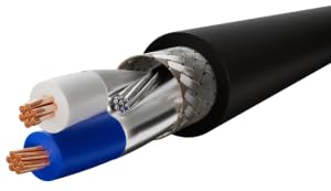 22/1PR 7XTC OS/OB PE/PVC PLTC/CMG Black - Electronic Wire 500ft (Belden 3105A Equivalent)