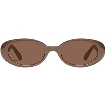 QUAY - Women's Sunglasses, Narrow Round Lenses with UV Protection (Felt Cute, Doe/Brown)