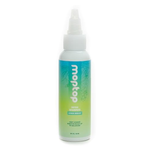 MopTop Detox Shampoo Scalp Clarifying Shampoo for Build Up, Hard Water, Dirt & Oil, Sulfate & Paraben Free Hair Care for All Hair Types Thin, Straight, Wavy, Curly & Coily Citrus Medley, 2oz