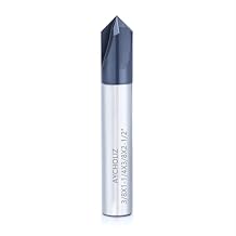 Carbide Chamfer End Mill 90 Degree 3/8" Shank Dia - V Groove, AlTiN Coated 4 Flute - for Alloy Steels,Hardened Steels