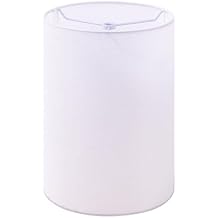 Wellmet White 6"x 6"x10" Lampshade, No Assembly Required, Classic Modern Lamp Shade for Table Lamp, Bedside Lamp, Floor Lamp, Fabric Drum Lampshade, Spider Fitter