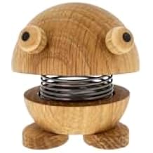 Hoptimist Frog Bumble, Woody Brown, Home Decor Ornament - Danish Design, Wood W/Metal Spring, Small- Creates Cheerful Movement