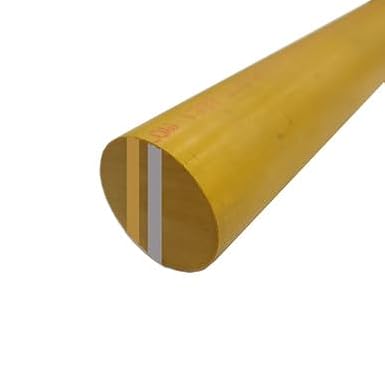 PPSU Radel MG Round Rod, Diameter: 2.000 (2 inch) x 12 inches Long, Yellow, Bar Stock