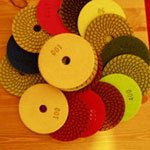 TechDiamondTools 4" Diamond Polishing Pads Wet 7 Piece Set & Backer Pad - Premium Quality