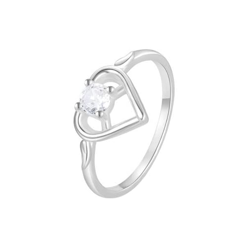 Engagement Rings For Women, Ladies 9K14K18K white Gold Hollow Heart Angel Wing with Moissanite Ring