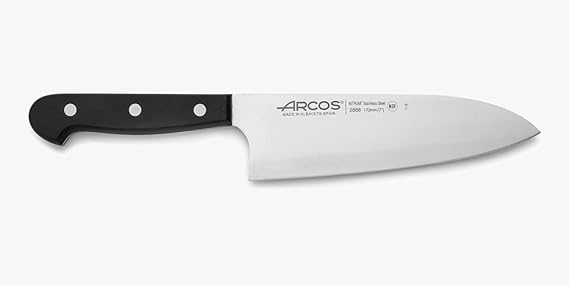 Arcos Deba Knife 7 Inch Stainless Steel. Japanese Sharp Knife for Fish, Meat and Vegetables. Ergonomic Polyoxymethylene Handle and 170mm Blade. Series Universal. Color Black