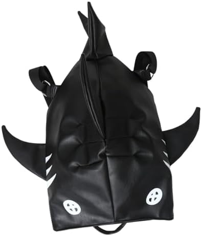 Shark Backpack Cute Animal Schoolbag, Y2K Cool 3D Shark Bag Preppy Korean Zipper Large Capacity Kawaii Novelty Purse Trendy Portable Kids Backpack for Boys Girls School (Black)