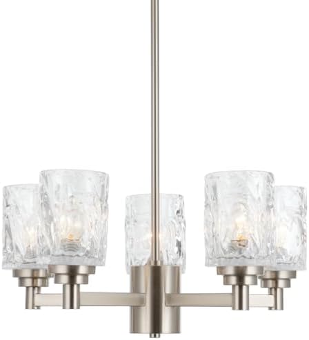 ALICE HOUSE 20 Dining Room Chandeliers, Brushed Nickel Contemporary Farmhouse Lighting Fixture for Kitchen, Bedroom and Bathroom AL4095-H5