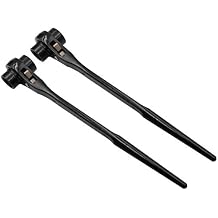 LBY 2-Pack Hexagon Scaffold Quick Wrench, 19mm/22mm Ratchet Spanner, Double Ended Socket, Ratcheting Scaffold, Pointed Tail (Black)