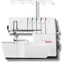 Bernette B68 Airlock Serger with easy air threading, overlock coverstitch combo, high-speed stitching, LED lighting, adjustable stitch length, heavy-duty design, perfect for quilting and beginners.