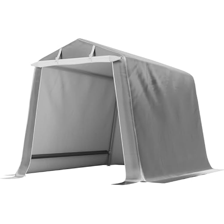 Shintenchi 6x6ft Outdoor Portable Storage Shelter Shed,Storage Shed with Roll-up Zipper Door,Heavy Duty UV Resistant and Waterproof Tarp,Storage Carport for Motorcycle,Bike,Garden Tools