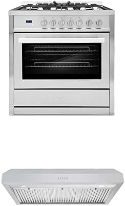 Cosmo 2-Piece Kitchen Package, 36" Gas Range & Under Cabinet Range Hood