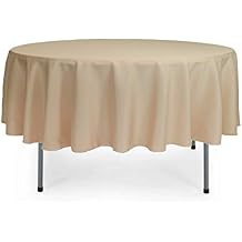 YOUR CHAIR COVERS - 90 Round Polyester Tablecloths for Restaurant, Banquet, Wedding - Linen Table Cloth for Standard Round Tables - Champagne