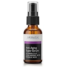 YEOUTH Anti Aging Serum for Face with Hyaluronic Acid, Ferulic Acid, Vitamin C and E, Hydrating Face Serum for Women and Men Targets Dull and Dry Skin 1oz