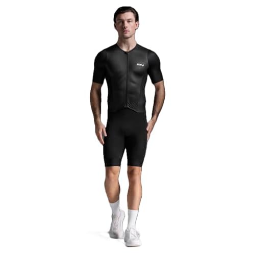 2XU Mens Aero Hex Sleeved Trisuit BlackWhite