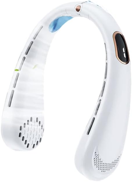 Portable Neck Fan, Personal Fan Rechargeable Battery Operated Wearable Small Fan, Ultra Quiet, 3 Speed Neck Cooler for Women Men Kids Outdoor Indoor (White)