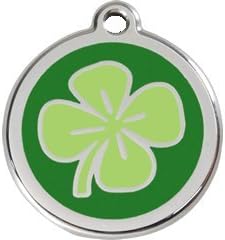 Red Dingo Custom Engraved Dog ID Tag - Lucky Clover (Large)