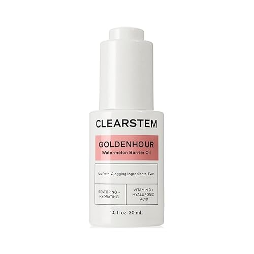 CLEARSTEM GOLDENHOUR Hydrating Facial Oil - Plumping Face Oil for Women for Deep Face Hydration - Non-Comedogenic Vitamin C Oil for Skin with Hyaluronic Acid and Watermelon Seed for Glowing Skin