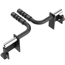 Synergee Dip Handles for Power and Squat Racks. Dip Stand Compatible with 2x2, 2x3, and 3x3 Racks. Dip Bars for Tricep Dips, Bodyweight Training, and Upper Body Workouts