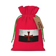 AMZJHGWEU Symbol of the Knights Templar Christmas Gift Bags, Santa Wrapping Bags, With Drawstring And Tags Reusable, Xmas Presents Bag, Holiday Party Favors, Birthday & Christmas Gift
