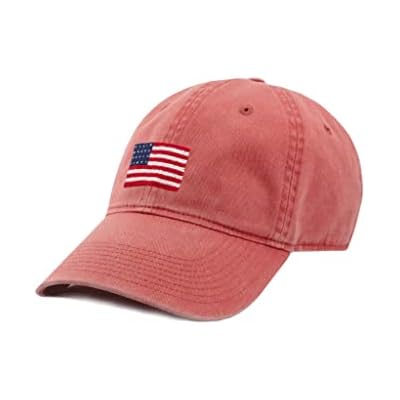 Smathers & Branson American Flag Needlepoint Hat in Nantucket Red Nantucket Red