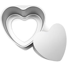 Aluminum Heart Shaped Cake Pans, 8 Inch Nonstick Baking Pan with Removable Bottom Cake Mold for Valentine's Day Wedding Birthday Anniversary, 1pc