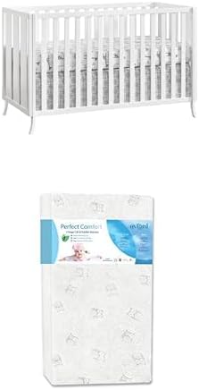 xford Baby 2 PC Nursery Set Arlie 4 in 1 Convertible Island Crib White and Oxford Baby Perfect Comfort 2-Stage Crib Mattress & Toddler Mattress