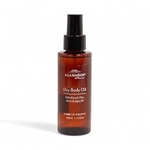 A LA MAISON Dry Body Oil Spray Lightweight After-Shower Body Oil with Argan, Sweet Almond & Buriti Oils Moisturizing & Fast-Absorbing, Made in France 3.3 oz Amber Collection