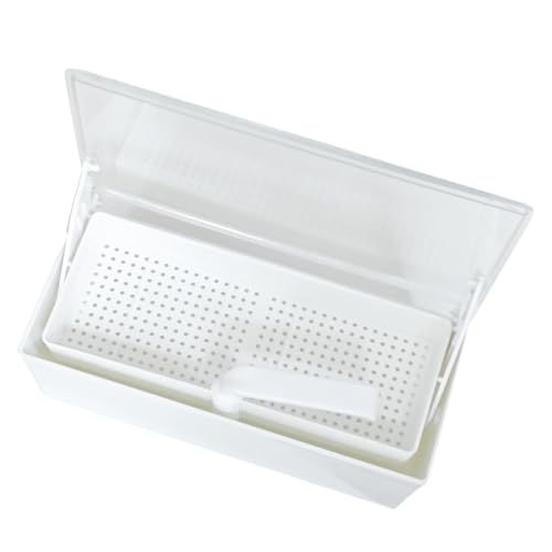 Medical Instrument Sterilizer Box Plastic Tools Cold Sterilization Tray Storage Organizer for Dental, Medical Tool, Tatoo, Nail. White