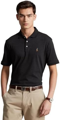 POLO RALPH LAUREN, Mens, Classic Fit Soft Cotton Polo Shirt, Black, Large
