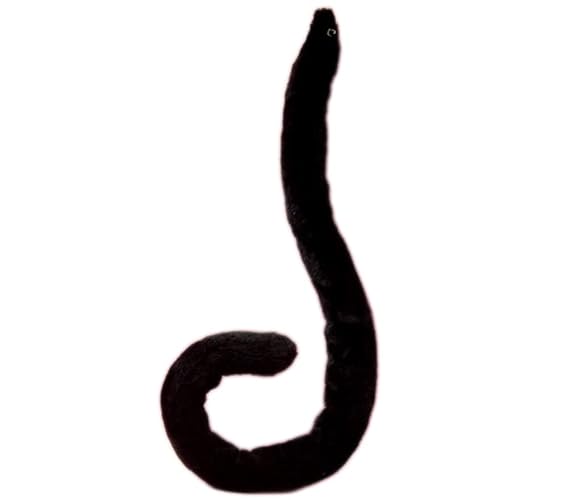 Halloween Lovely Party Anime Cosplay Costume Neko Cat Tail 60cm White Black (Only tail, Black)