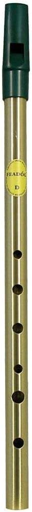 New Authentic Brass Irish Feadog Key D Penny Whistle