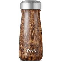 S'well Stainless Steel Traveler, 16oz, Teakwood, Triple Layered Vacuum Insulated Containers Keeps Drinks Cold for 24 Hours and Hot for 12, BPA Free, Easy Carrying On the Go