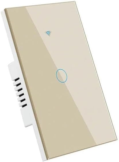 WiFi Light Wall Switch Tuya Smart Touch Sensor Glass Panel Remote Control Intelligence Voice Control Smart Switch-US-Gold 1GANG