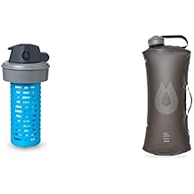 HydraPak Seeker 2L Mammoth Grey Ultra-Light Water Reservoir for Backcountry Hiking, Camping, and Emergency Preparedness & Compatible 42mm Filter Cap - Water Filtration Accessory