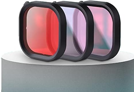 QKOO Dive Filter for GoPro 9/10/11/12 Black Official Original Waterproof Protective Housing - Red, Light Red and Magenta Filter (3-Pack) - Enhances Colors for Various Underwater Video and Photography