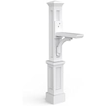 Mayne Newport Plus Mailbox Post with Standard Arm Weather-Resistant, Durable Classic Design Easy-to-Install Outdoor Mailbox Post