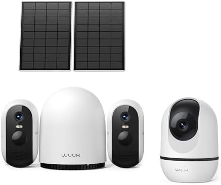 WUUK Solar Outdoor Security Cameras and 4MP Indoor Security Camera