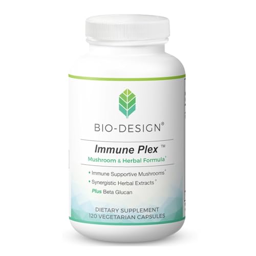 Immune Plex Mushroom & Herbal Formula - Proprietary Blend with Beta Glucan, Reishi & Shiitake Mushrooms, Milk Thistle Silymarin for Daily Immune Health Support - 120 Capsules