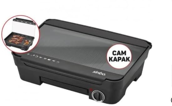 Sinbo Elektrikli Izgara Cam Kapaklı