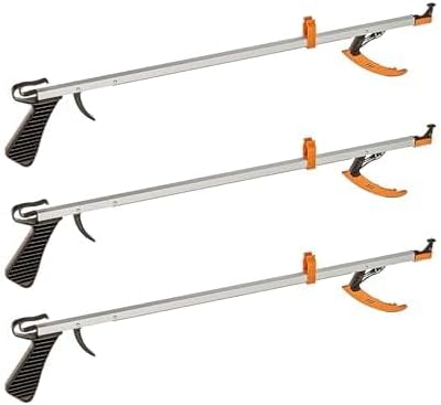 Cubii Health Easireach II Reacher, 26" Ergonomic Reaching Aid with Magnet, Lightweight 7 oz. Magnetic Grabber Tool & Reaching Claw, Aluminum Trash Pickup, Lightbulb Remover, Garden Nabber, Pack of 3