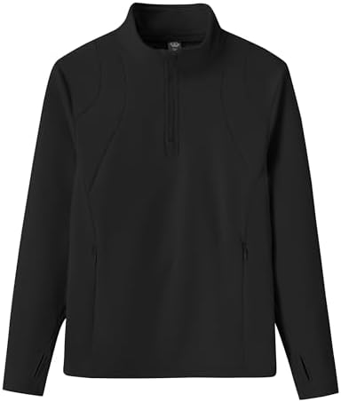 MoFiz Girls Long Sleeve Equestrian Riding Shirt Soft Thermal Half Zip Fleece Lined Jacket for Winter Horseback Riding Kids
